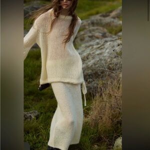 Zara wool alpaca cream set